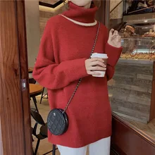 ^^Best Offers Autumn High Neck Sweater Women Korean Fashion Thick Solid Long Sleeve Knitted Tops Causal Loose Basic Christmas Knitwear Red ^^Best Offers Autumn High Neck Sweater Women Korean Fashion Thick Solid Long Sleeve Knitted Tops Causal Loose Basic Christmas Knitwear Red