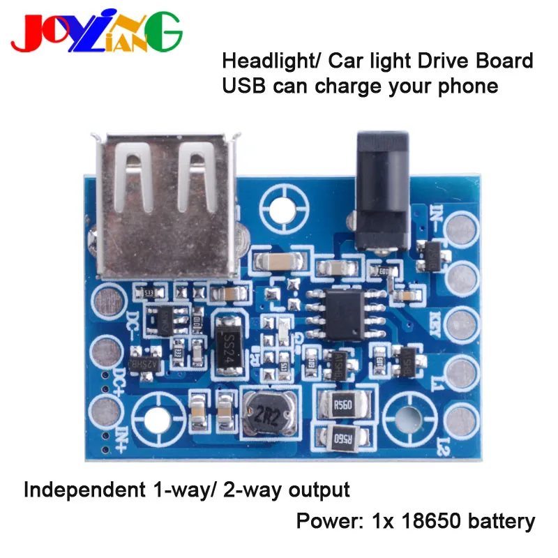 JYL5001 Headlight LED Driving Board 1PC x18650 Battery Circuit Board USB To Mobile Phone Charging T6/ U2/ Q5 Headlamp Parts