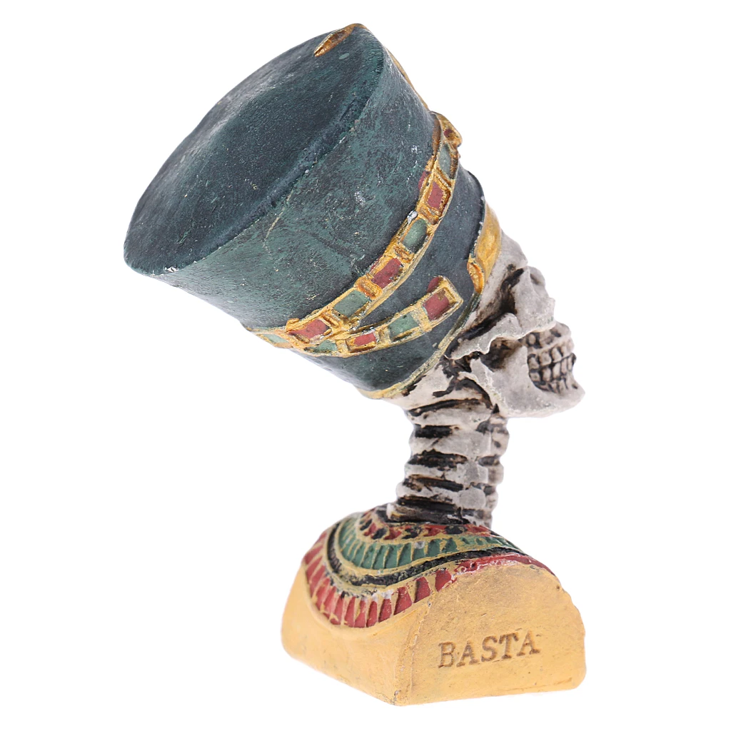 Ancient Egyptian Pharaoh Figurine Resin Skull  Statue Collectible