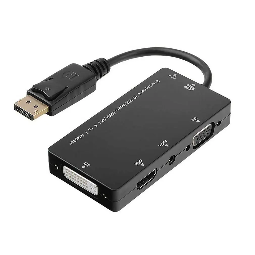 Аудио-конвертер Displayport DP в HDMI DVI VGA 1080P HD 4 1 переходник Папа-мама для проектора