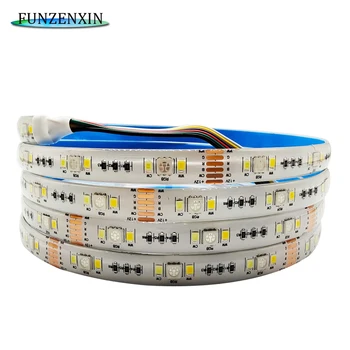 

5M 5050 2835 RGB+CCT 5 in1 LED Strip 5 Colors Flexible Led Tape Light 90led/m 12mm White/Black PCB DC12V/24V Waterproof