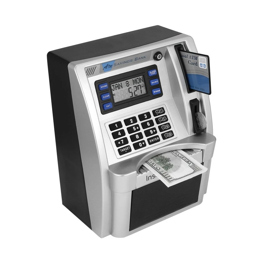 atm savings bank toys kids talking atm savings bank insert bills perfect for kids gift own personal cash point drop shipping