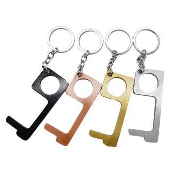 

5Pcs Portable Metal Anti-Contact Elevator Opening Door Handle Opener Anti-bacterial Keychain Not Dirty Hand Isolation Tool