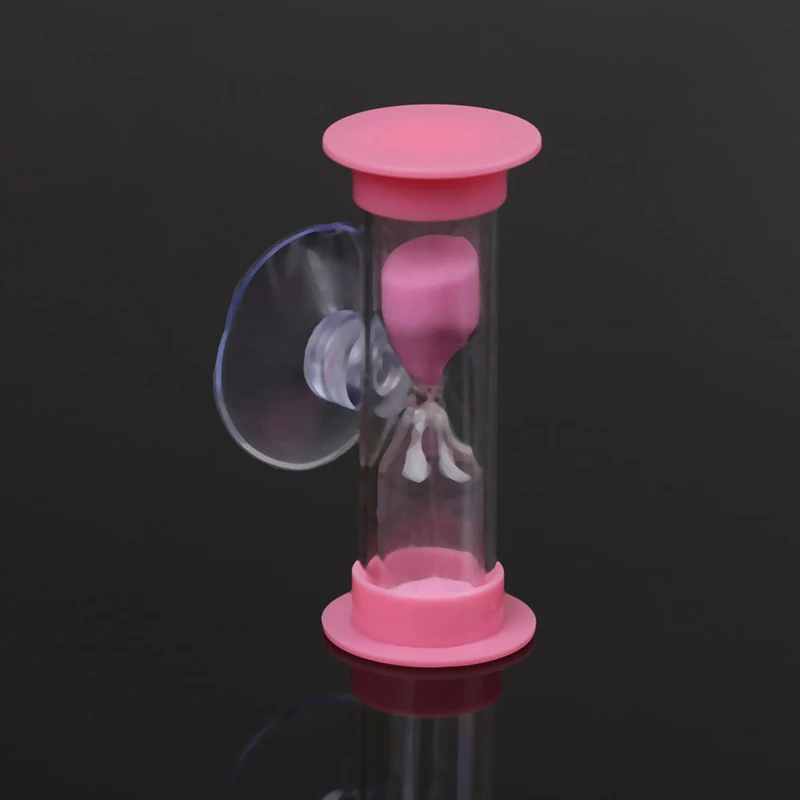 3 минутный таймер Душ чистки зубов Таймер Творческие подарки детей поставки песочные часы Пластик присоска 7 цветов - Цвет: Розовый