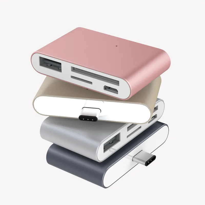 

OTG USB3.1 Type-C Card Reader USB-C to USB2.0 SD TF Micro USB Multifunction Converter for Phone Computer Date Transfer Use