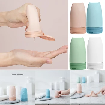 

2PCS Portable Silicone Soap Dispenser Travel Sub-Bottle Squeeze Emulsion Bottle Shower Gel Shampoo Moisture Bottle