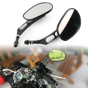 

Gloss Black Edge Cut Rearview Side Mirror 8mm thread Universal for Sportster 883 Softail Touring FLSTC FXDB Dyna FXDF FLSTF