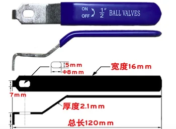

4pcs DN20 L:128MM hole:6x10mm Stainless steel leather handle two piece ball valve wrench