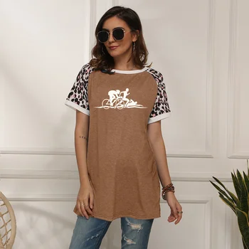 

2020 Summer Leopard sleeve pattern T Shirt cycling athlete swimming print top T-shirt fashion women Triathlon Tops