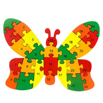 

None Children Cartoon Wooden Number and Letter Puzzle Early Educational Toys for Kids