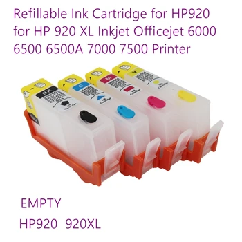 

4PCS Refillable Ink Cartridge 920 （Chip not included ）Inkjet Officejet 6000 6500 6500A 7000 7500 Printer refill Ink Cartridge