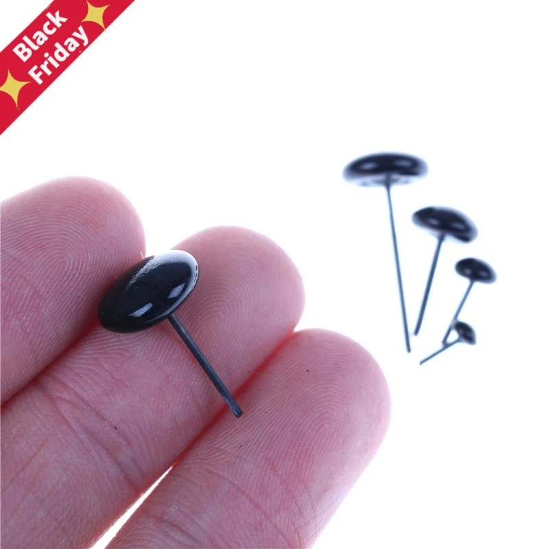 

100Pcs/set Glass Eyes 3/4/5/7/9/11mm Needle Felting Teddy Bears Dolls Animals Black Eyes For Dolls Accessories Wholesale