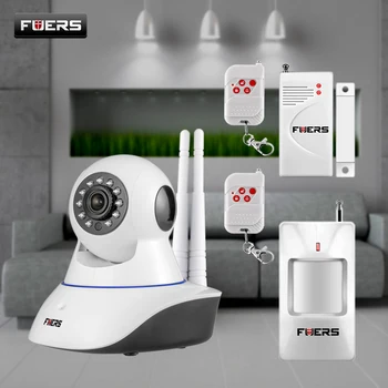 

720P Wireless WIFI Control HD Pan/Tilt Networok IP Camera App Control Motion Detector Door/window Sensors Security Alarm system