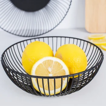 

Fruit Holder Vegetable Basket Iron Wire Candy Biscuit Bowls Tray Kitchen Food Storage LKS99