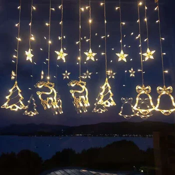 

Christmas Curtain Light Lights Led Curtain Holiday LED Lights Decoration Happy New Year Christmas String Light Xmas Tree Decor