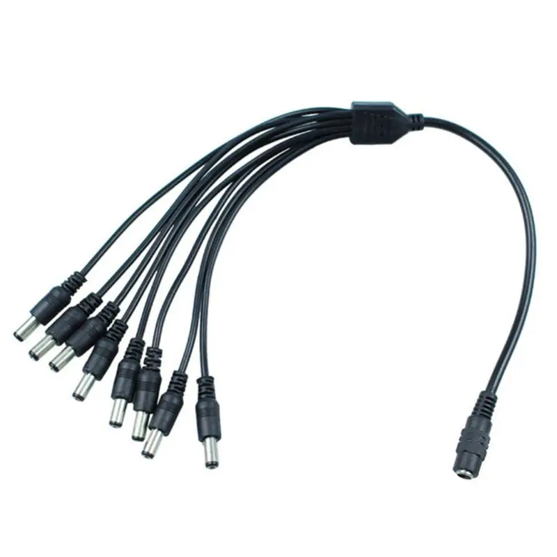 

20cm Length 1 Female to 8 Male DC Power Cable Splitter Plug Line Cord Adapter