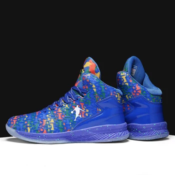 

2019 New Couples Basketball Training Shoes Comfortable Big Boy Basketball Boots Rubber Sole High Top Designer Sneakers Big Size