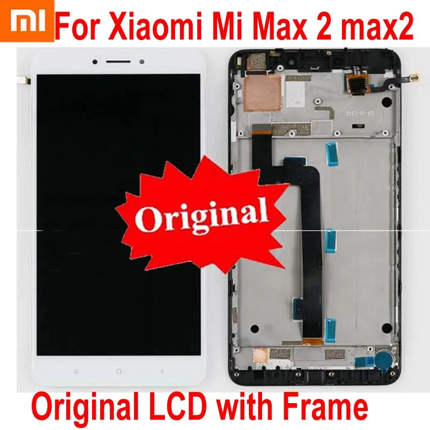 

100% Original For Xiaomi Max 2 MI Max 2 Mi MAX2 Sensor LCD Display 10 Point Touch Panel Screen Digitizer Assembly with Frame