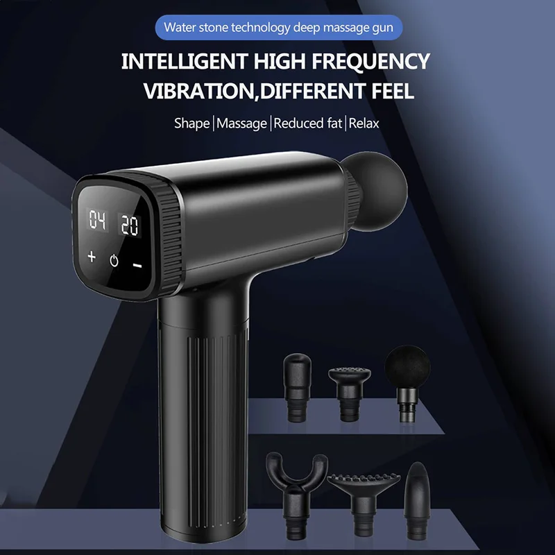 

LCD Low Noise USB Deep Tissue Muscle Massage Gun Relaxation Slimming Shaping Pain Relief Massager Vibration Fascial Gun Unisex