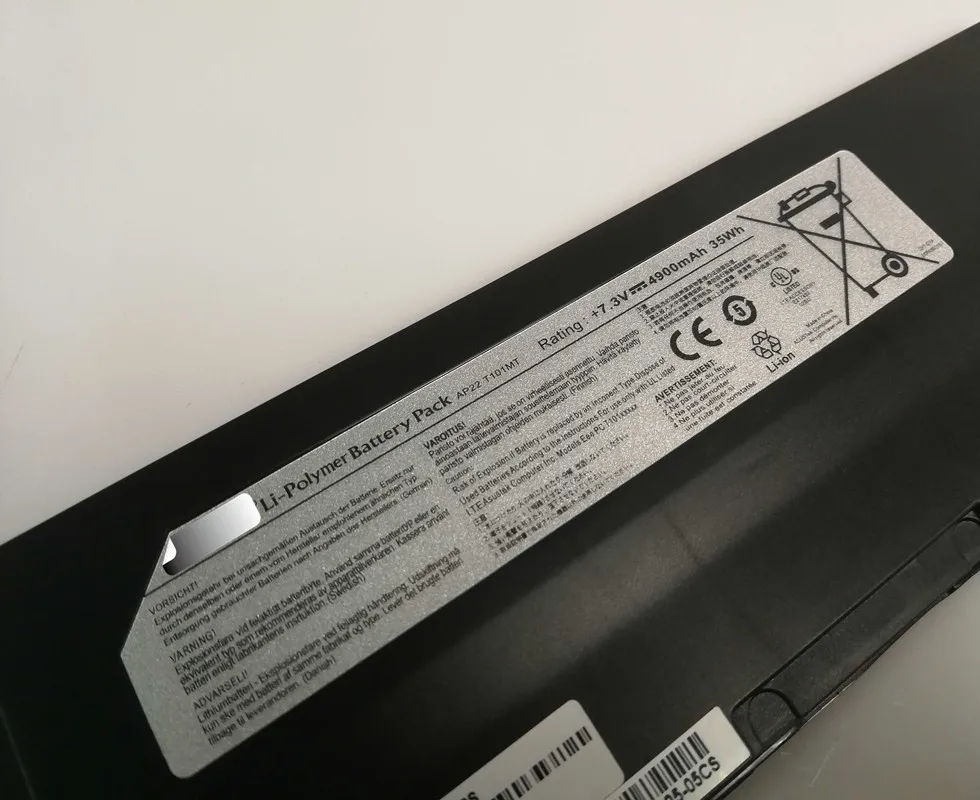 7,3 V 36WH 4900mah AP22-T101MT Аккумулятор для ноутбука ASUS Eee PC T101 T101MT 90-0A1Q2B1000Q 90-OA1Q2B1000Q