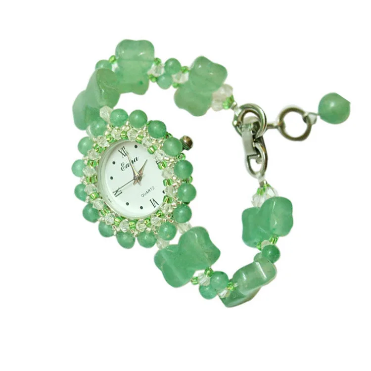 

Ladies' Watch 2018 New Style Natural Jade Bead Bracelet Watch WOMEN'S Watch Waterproof Fashion Watch