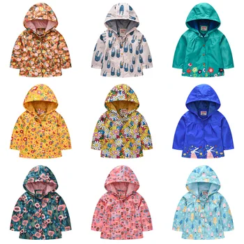 

2020 Brand Kid Clothes Fashion Cartoon Tops Coats Children's New Hooded Windbreaker Casual Single-breasted Jackets For Girls