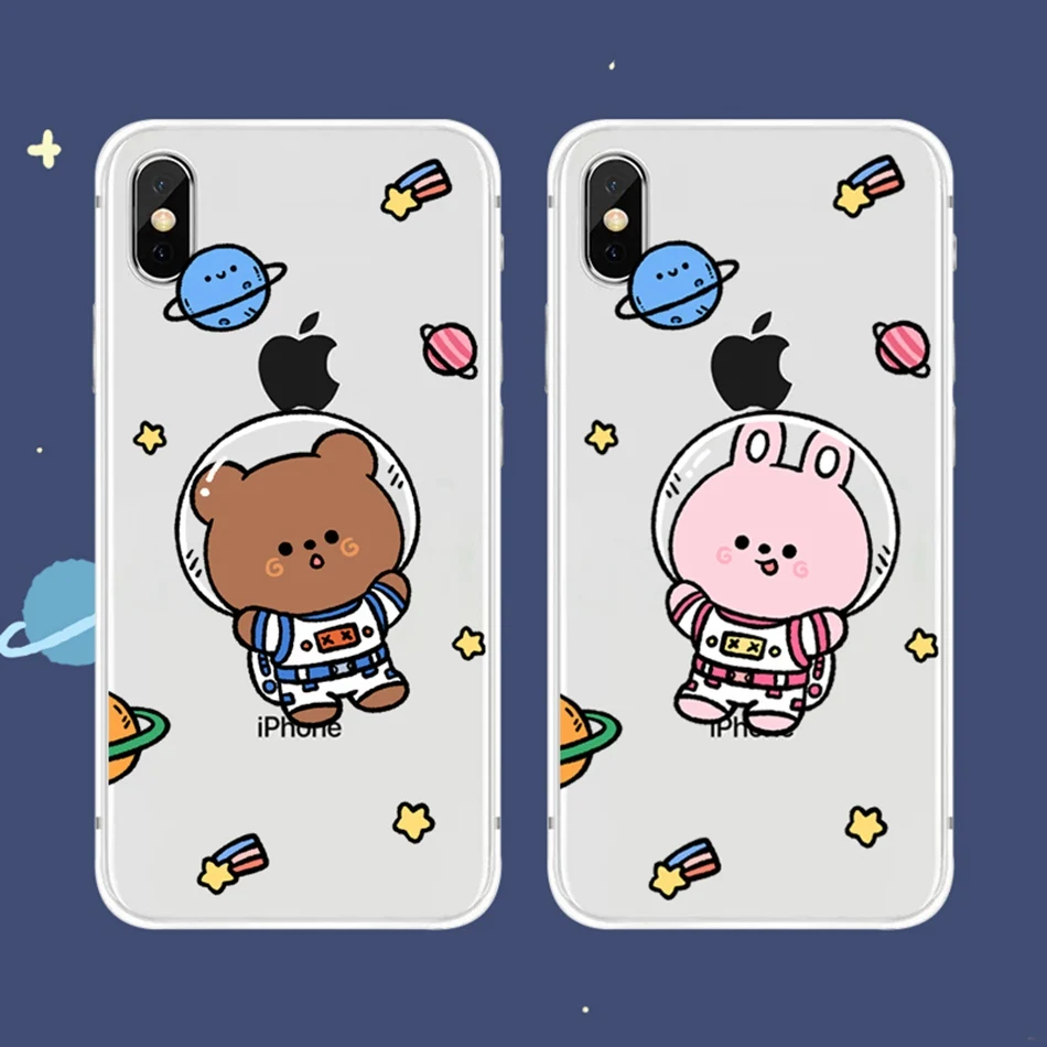 For Redmi Note 8T 8 Pro 6 7 5 Case Cute Space Bear Rabbit Pattern Xiaomi K20 K30 8A 7/Y3 Transparent soft Cover |