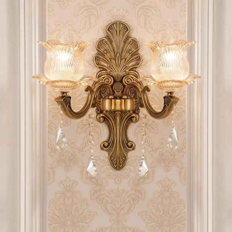 Avec Miroir Tete горит Deco Lampara De Pared интерьер для дома Wandlamp кристалл аппликация Murale светильник Настенный светильник для спальни