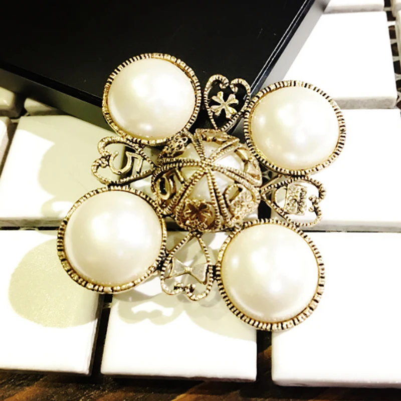 Модные броши с имитацией жемчуга в стиле Креста для женщин брошь барокко булавка