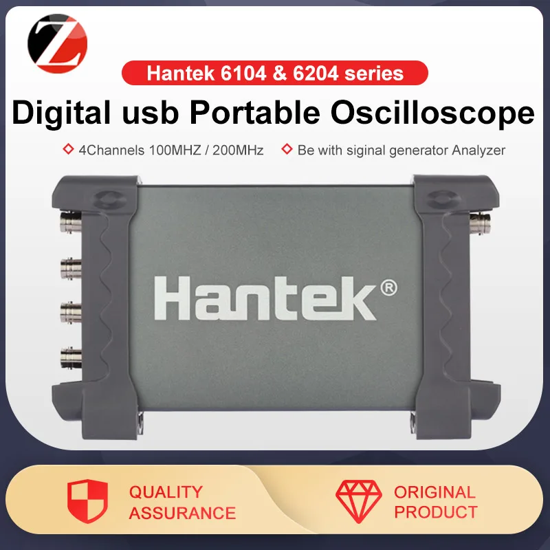 Цифровой USB осциллограф для ПК Hantek 6104be 6204be серия 4 канала 100 МГц 200 1 сигнальный