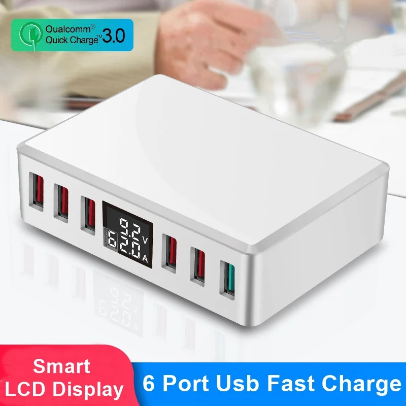 

Tongdaytech Multi 6 Port USB Charger Quick Charge QC 3.0 Lcd Display Fast Phone Charger Carregador Portatil For Iphone Samsung