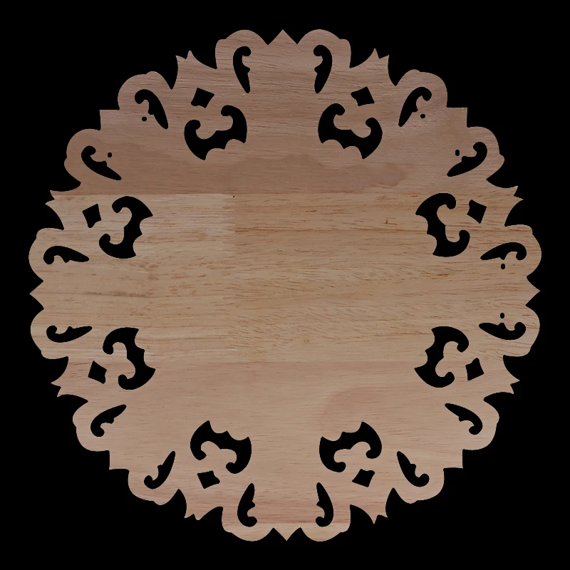 European Retro Floral Rose Wooden Furniture Decoration Accessories Cabinet Wood Decal Wood Craft Wood Applique Onlay Unpainted