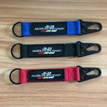 Половина круг сплава брелок нейлоновая ткань вышивка эмблема mungen RACING JDM автомобильный брелок для ключей в виде пояса Подвеска для Honda аксессуары