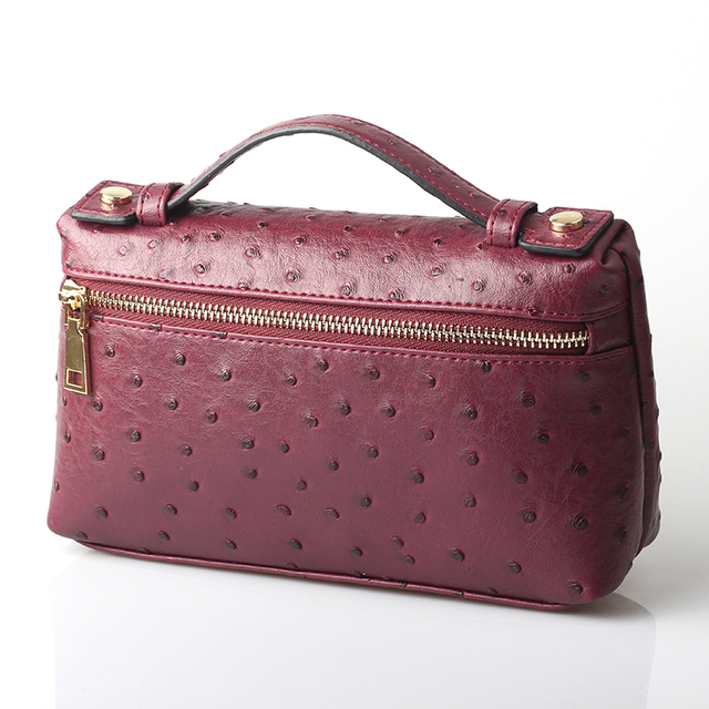 Fashion Designer Handbag Ostrich Pattern Portable Bag Clutch Bag 2022 Lady Hand Bag Purse Make Up Bag Trend Bag