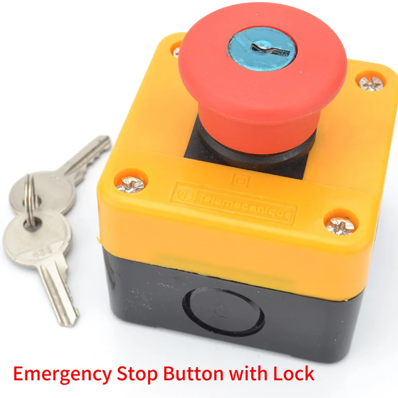 

68mm Red Emergency Stop Push Button Box Elevator Stop Switch Waterproof Key Switch Stop Button with Lock