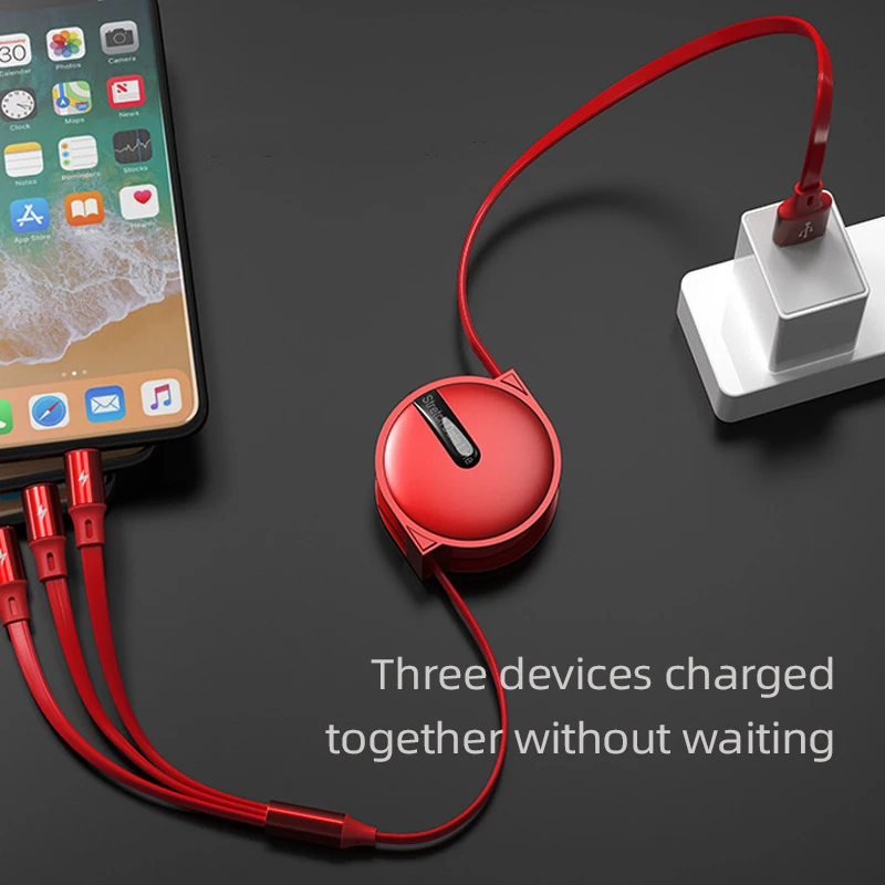 Многофункциональный 3 в 1 Usb кабель универсальный для быстрой зарядки выдвижной