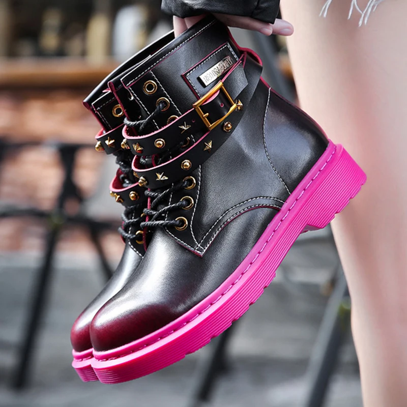 Женские ботинки Ботинки martin из натуральной кожи ботильоны для женщин на шнуровке