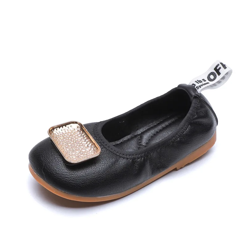 AFDSWG childrens shoes Spring and autumn new princess shoes kids leather shoes,child moccasins,kids school shoes кожаные ботинки для девочки детские кожаные ботинки girls princess shoes - Цвет: Black