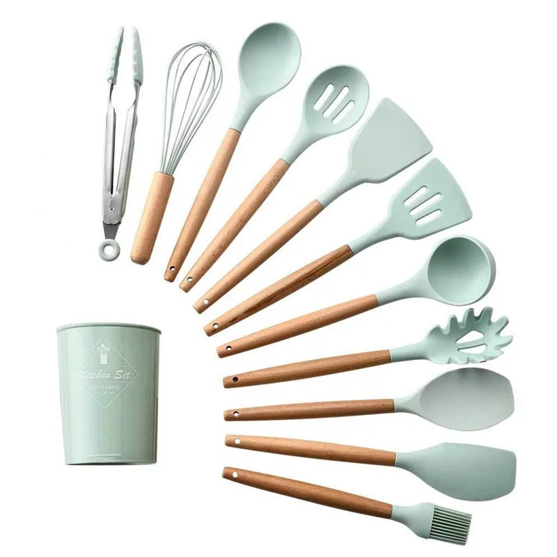 Силиконовая кухонная утварь набор инструментов антипригарная лопатка Черпак