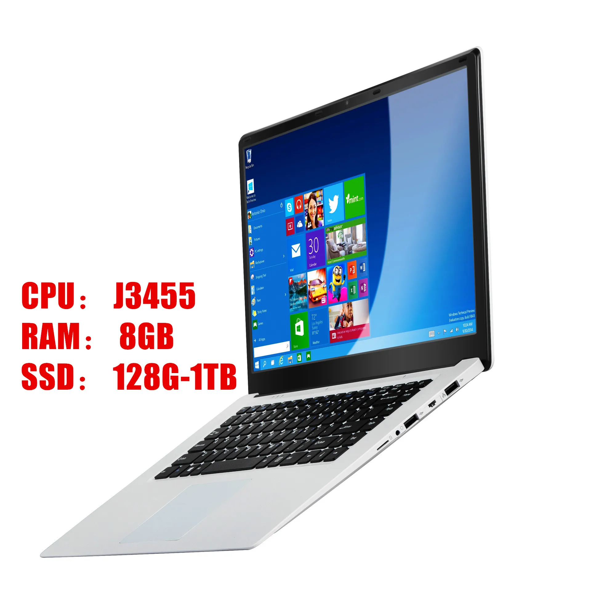 15.6 Inch Gaming With 8G RAM 1TB 512G 256G 128G 64G SSD ROM Laptop Ultrabook Intel Quad Core Windows 10 Notebook Computer