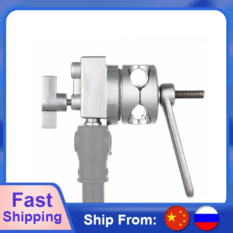 Meking 4-em1 Punho Longo Completo da Cabeça do Aperto do Metal para a Extensão do Braço do Crescimento Pólo Barra Transversal Luz Suportes Pesados C-stands Stuido