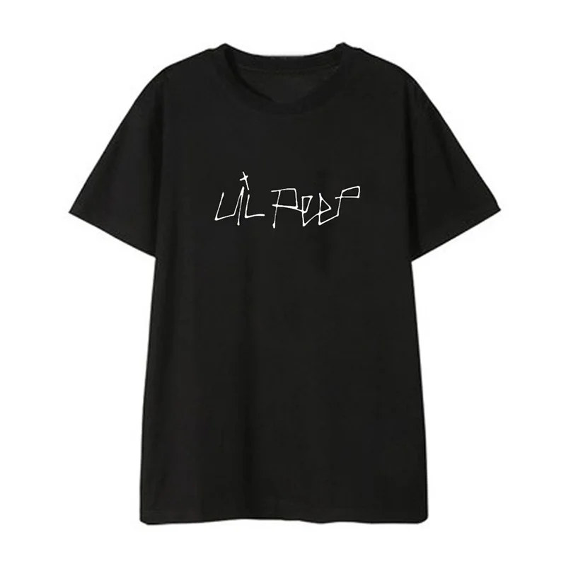 Новинка; хлопковая футболка с надписью «Lil Peep»; Топы И Футболки с короткими рукавами и принтом в стиле «панк»; Детская уличная футболка с вышивкой; женская футболка - Цвет: 5