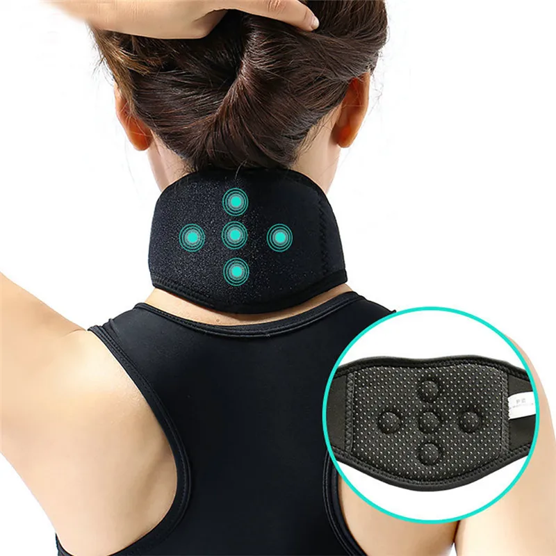 

1Pcs Tourmaline Magnetic Therapy Self-Heating Neck Pad Thermal Massager Belt Cervical Vertebra Protection Neck Support Brace