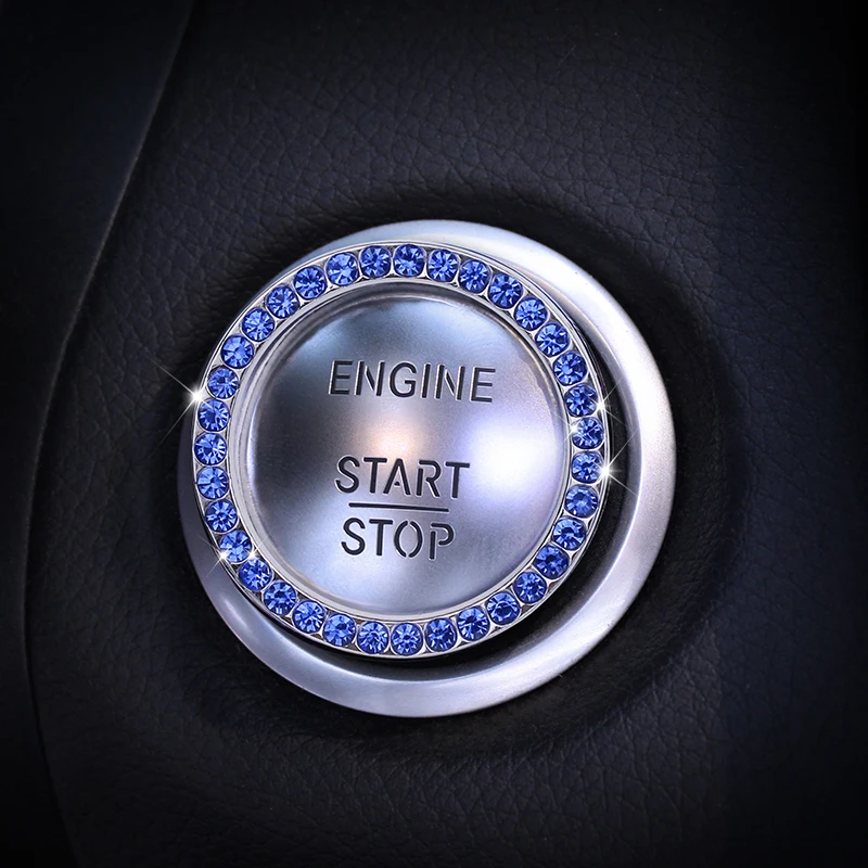 

Car styling SUV Bling Auto starter switch button decorative Diamond ring Car stickers Mini one circle Interior for car accessory