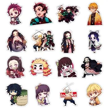 

50pcs Anime Demon Slayer: Kimetsu no Yaiba Sticker Stickers PVC Graffiti Stickers Suitcase Luggage Guitar For Children Toys