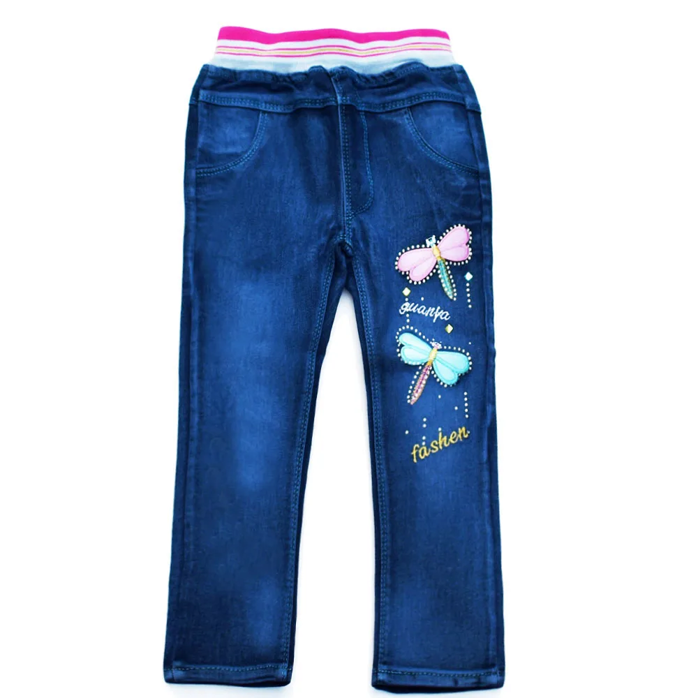 Весенне-осенние джинсы для маленьких девочек 1-12 лет, джинсовые штаны, брюки для девочек
