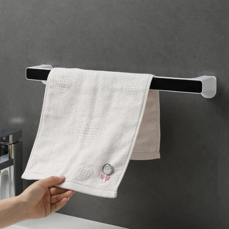 Bathroom Towel Storage Rack Towel Rack Wall-Mounted Bathroom Hook Kitchen Bar Self-adhesive Holder Rail