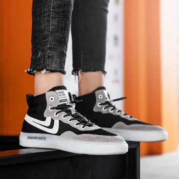 

Male Shoe Autumn New Pattern Korean Cloth Shoe You Man High Help Trend Street Teenagers Leisure Time Plate Shoes Joker Light