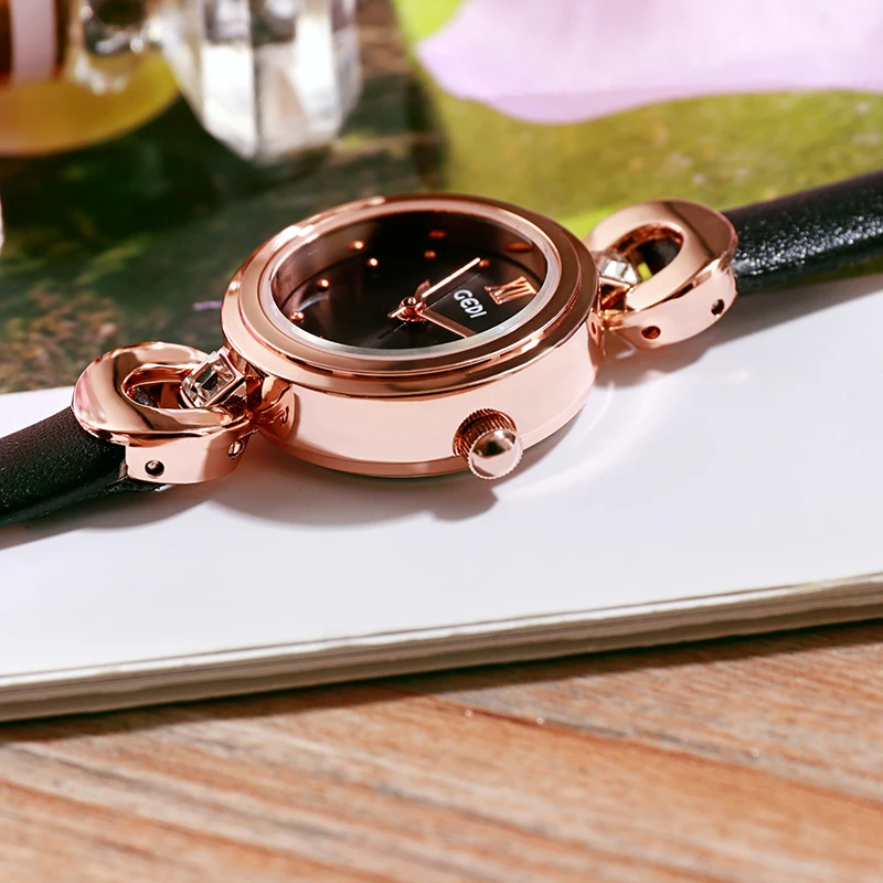 Relogio Feminino GEDI 8 мм ультратонкие женские кварцевые часы Лакшери модные часы Montre Femme женские элегантные часы браслет подарок