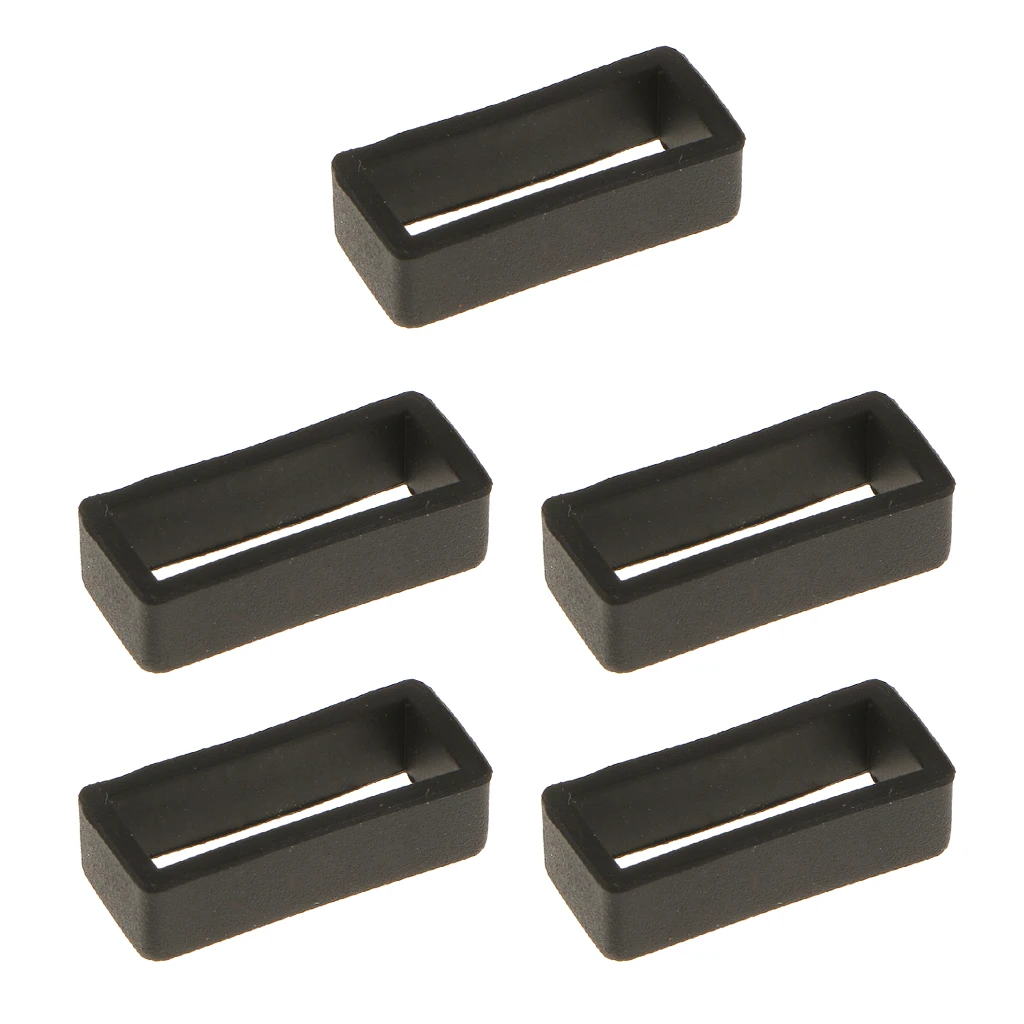 5pcs Silicone Watch Strap Buckle Band Keeper Hoop Loop Holder Retainer Ring